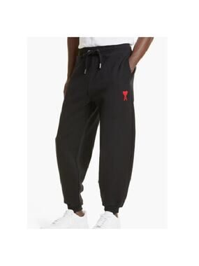 AMI Alexandre Mattiussi Sweatpants Track Pants Mens Small Black Embroidered Logo
